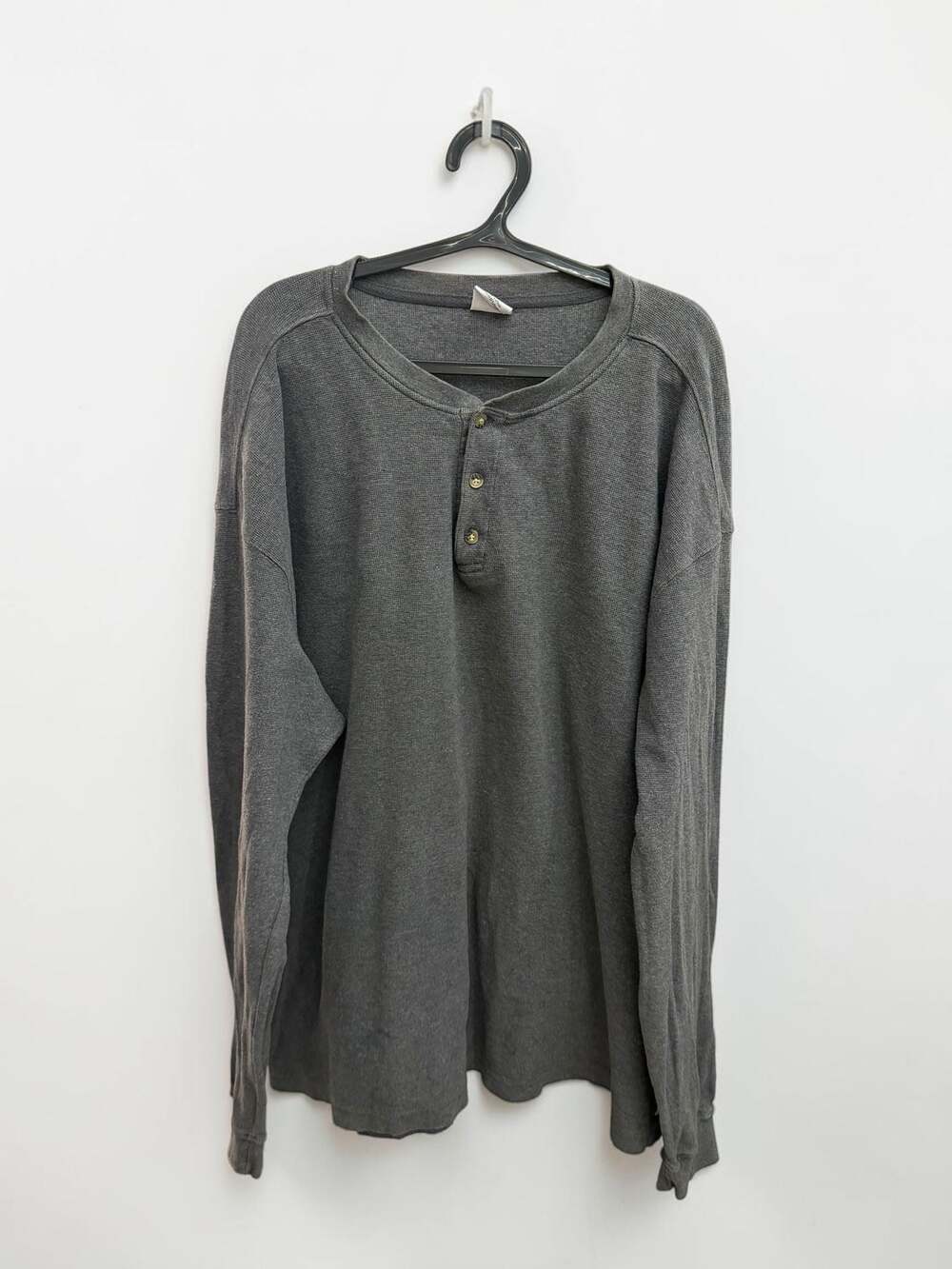 Carhartt Men's Long-Sleeve Waffle-Knit Henley Shirt, Charcoal Grey